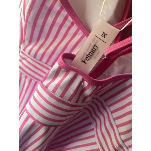 Swimsuit NWT  Women Ruffled V Neck Design Strapy Open Back One Piece Swimwear XL - Picture 9 of 11